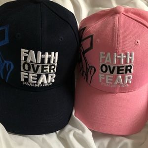 Set of 2 Christian Hats Unisex(NWT)for 1 price $25 Faith over Fear. Navy/Pink